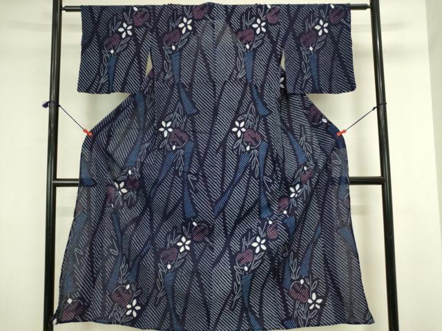 平和屋着物∴夏物　浴衣　有松鳴海絞り　風鈴　綿　逸品　DABJ5589qp