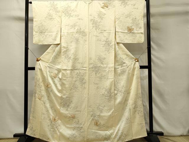 平和屋着物■訪問着　駒刺繍　舞蝶文　正絹　逸品　DABJ5655qp