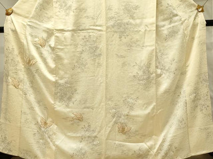 平和屋着物■訪問着　駒刺繍　舞蝶文　正絹　逸品　DABJ5655qp