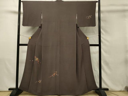 平和屋着物■訪問着　総刺繍　駒刺繍　結び紐花文　金糸　鬼しぼ縮緬　正絹　逸品　DABJ5656qp