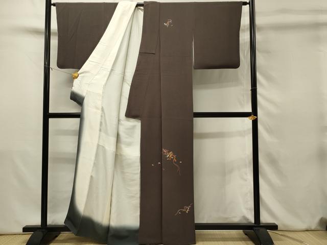 平和屋着物■訪問着　総刺繍　駒刺繍　結び紐花文　金糸　鬼しぼ縮緬　正絹　逸品　DABJ5656qp