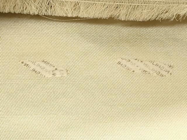 平和屋着物◎西陣　六通柄袋帯　横段更紗花文　銀糸　正絹　逸品　DABJ5713qp