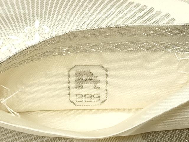 平和屋着物◎六通柄袋帯　唐織　亀甲花文　銀糸　正絹　逸品　DABJ5729qp
