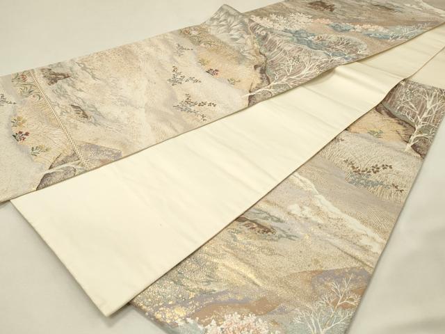 平和屋着物◎六通柄袋帯　九百錦　里の四季　金糸　正絹　逸品　DABJ5739qp