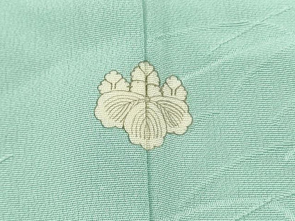 平和屋着物■上質な色無地　芝地紋　白群色　正絹　逸品　DABJ5776qp