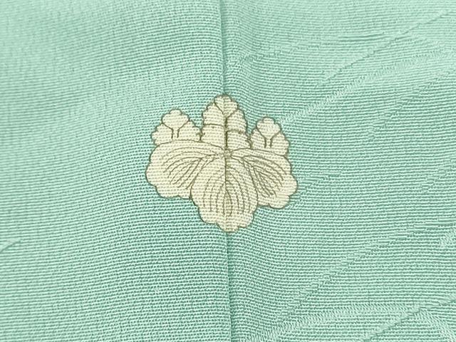平和屋着物■上質な色無地　芝地紋　白群色　正絹　逸品　DABJ5776qp