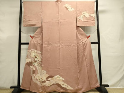 平和屋着物■訪問着　刺繍　吉祥花松文　金彩　正絹　逸品　DABJ5778qp