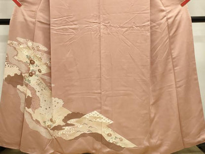 平和屋着物■訪問着　刺繍　吉祥花松文　金彩　正絹　逸品　DABJ5778qp