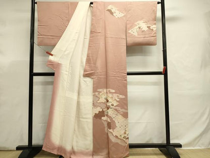 平和屋着物■訪問着　刺繍　吉祥花松文　金彩　正絹　逸品　DABJ5778qp
