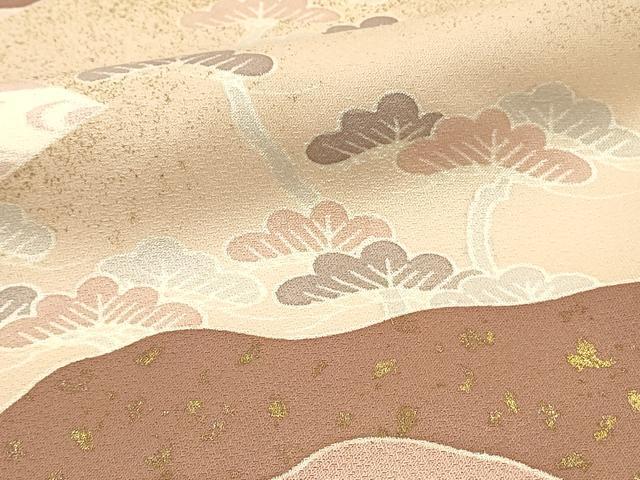 平和屋着物■訪問着　刺繍　吉祥花松文　金彩　正絹　逸品　DABJ5778qp