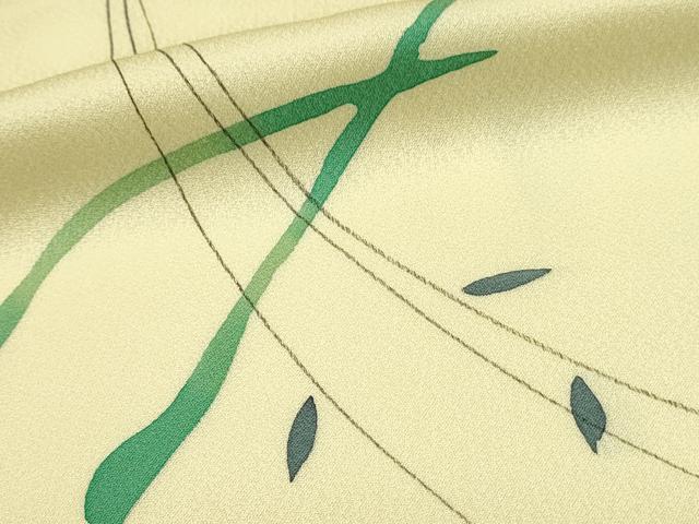 平和屋着物■上質な小紋　枝葉文　正絹　逸品　DABJ5785qp
