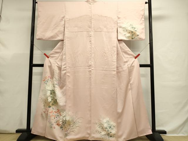 平和屋着物■訪問着　友禅　草花文　暈し染め　金彩　正絹　逸品　DABJ5786qp