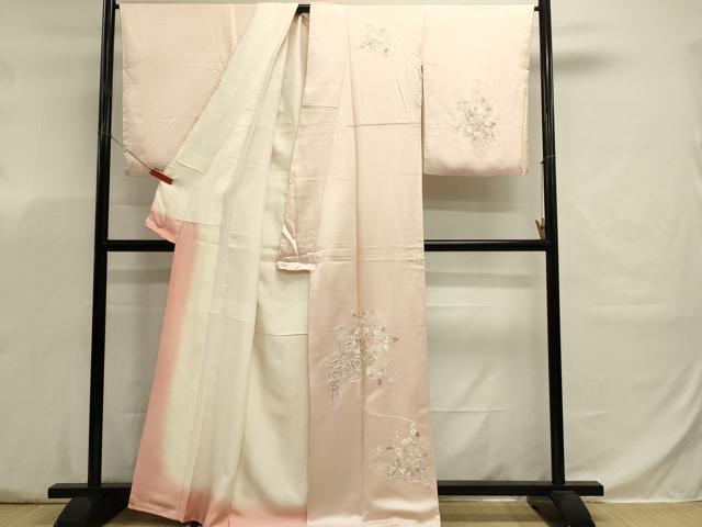 平和屋着物■中国三大刺繍　相良刺繍　総刺繍　訪問着　片輪車花文　正絹　逸品　DABJ5790qp