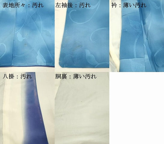 平和屋着物■上質な小紋　地紋起こし　更紗花唐草文　暈し染め　正絹　逸品　DABJ5810qp