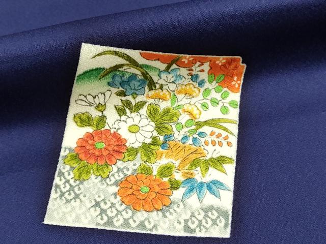 平和屋着物■上質な小紋　色紙草花文　正絹　逸品　DABJ5813qp