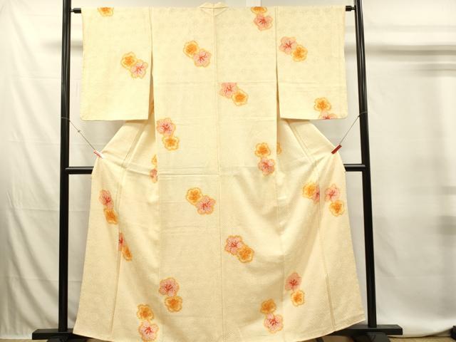 平和屋着物■上質な小紋　総絞り　舞花文　正絹　逸品　DABJ5818qp