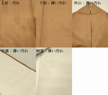 平和屋着物■上質な紬　江戸茶色　正絹　逸品　DABJ5834qp