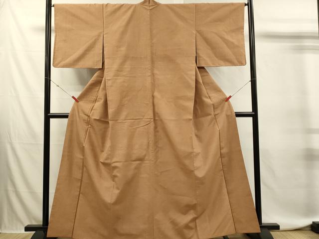 平和屋着物■上質な紬　江戸茶色　正絹　逸品　DABJ5834qp