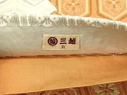 平和屋着物◎六通柄袋帯　唐織　切嵌　亀甲花文　三越扱い　正絹　逸品　DABJ5933qp