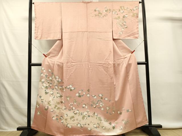 平和屋着物■訪問着　正倉院枝花文　暈し染め　金彩　正絹　逸品　DABJ5982qp