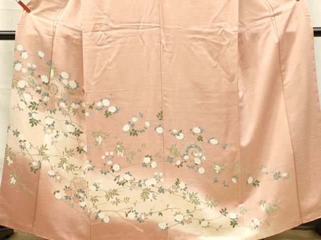 平和屋着物■訪問着　正倉院枝花文　暈し染め　金彩　正絹　逸品　DABJ5982qp