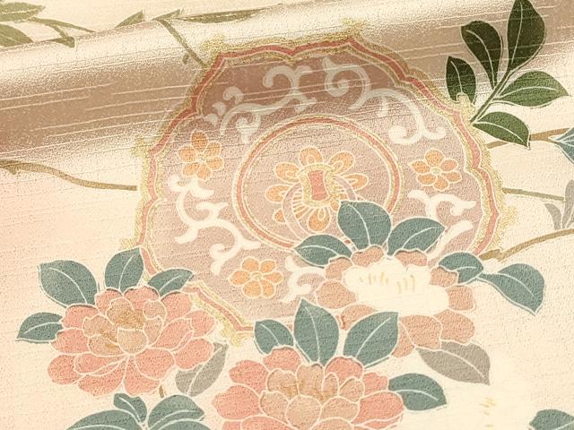 平和屋着物■訪問着　正倉院枝花文　暈し染め　金彩　正絹　逸品　DABJ5982qp