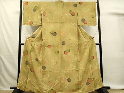 平和屋着物■上質な小紋　花松丸文　暈し染め　正絹　逸品　DABJ5994qp