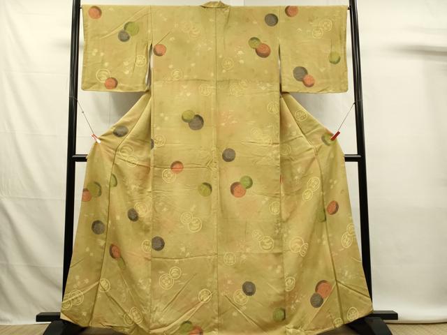 平和屋着物■上質な小紋　花松丸文　暈し染め　正絹　逸品　DABJ5994qp