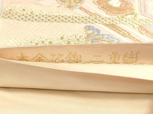 平和屋本店▼六通柄袋帯　唐織　天平華文　本金箔錦二重織　正絹　逸品　DABJ6005sf