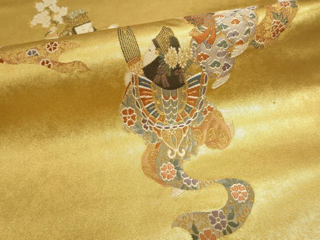 平和屋着物▼太鼓柄袋帯　童子遊び　正絹　逸品　DABJ6008sf