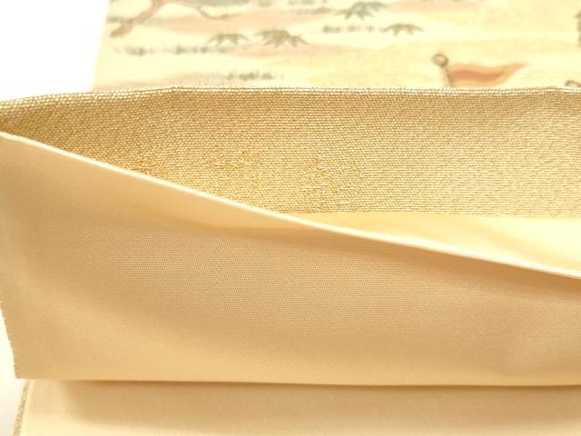 平和屋着物▼六通柄袋帯　清苑船　金欄綴　正絹　逸品　DABJ6012sf