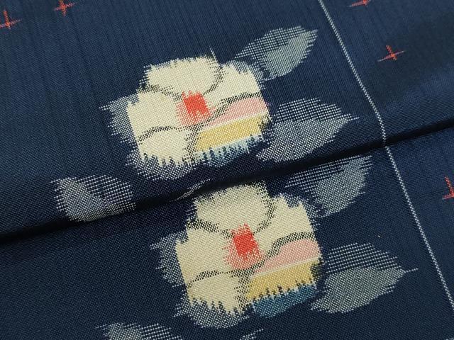 平和屋着物▽上質な紬 　単衣　枝花文 　正絹　逸品　未使用　DABJ6013sf