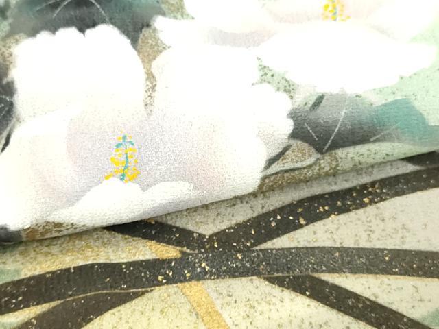 平和屋着物▽訪問着　単衣　草花文　暈し染め　金彩　正絹　逸品　DABJ6014sf