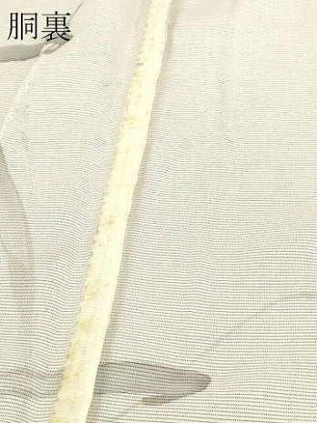 平和屋着物▽訪問着　無双　紋紗×絽　紗袷　手描き　枝花文　正絹　逸品　DABJ6016sf