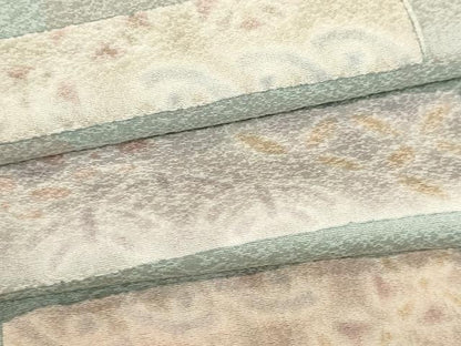 平和屋着物▽上質な小紋　単衣　花唐草文　正絹　逸品　DABJ6017sf