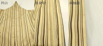 平和屋着物▽上質な紬　単衣　間道　正絹　逸品　DABJ6020sf