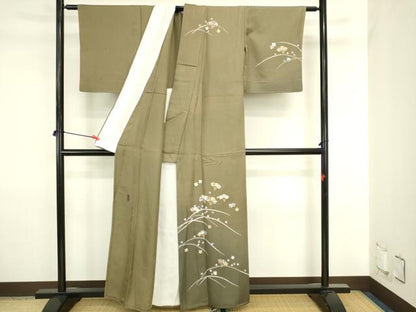 平和屋着物▽訪問着　単衣　万葉讃歌　舞扇文　暈し染め　金彩　正絹　逸品　DABJ6023sf