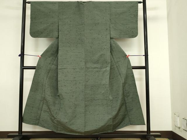 平和屋着物▽髭紬　単衣　霞文　正絹　逸品　DABJ6025sf
