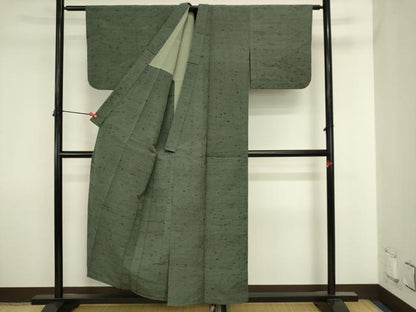平和屋着物▽髭紬　単衣　霞文　正絹　逸品　DABJ6025sf