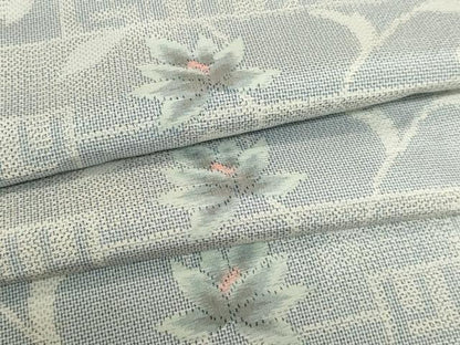 平和屋着物▽上質な紬　単衣　更紗花文　正絹　逸品　DABJ6027sf