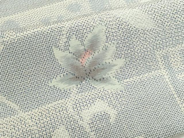 平和屋着物▽上質な紬　単衣　更紗花文　正絹　逸品　DABJ6027sf