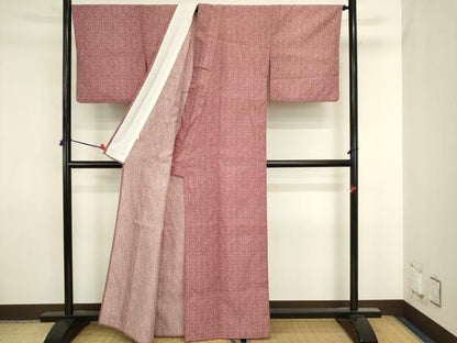平和屋着物▽江戸小紋　単衣　小花尽くし文　洗える着物　DABJ6028sf
