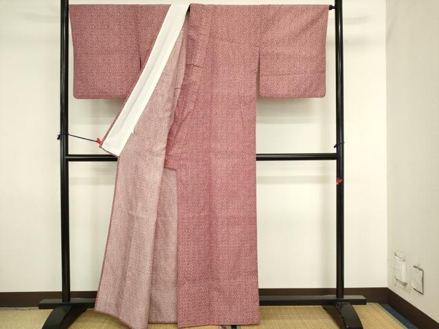 平和屋着物▽江戸小紋　単衣　小花尽くし文　洗える着物　DABJ6028sf