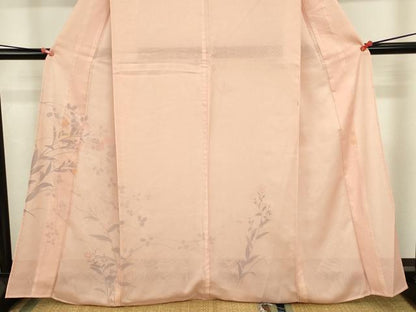 平和屋着物▽訪問着　無双　紗×絽　紗袷　枝花文　正絹　逸品　DABJ6034sf