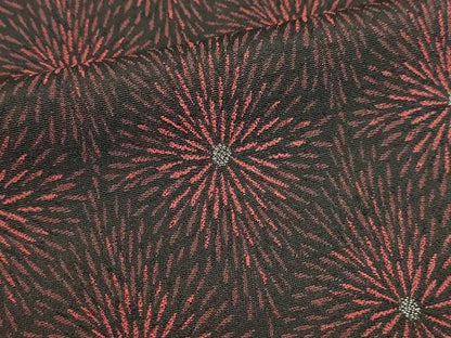 平和屋着物▽上質なお召　単衣　舞花文　正絹　逸品　DABJ6036sf