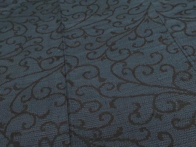 平和屋着物▽結城紬　単衣　80亀甲　唐草文　正絹　逸品　DABJ6040sf