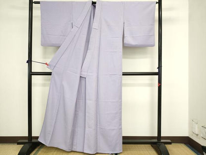 平和屋着物▽色無地　単衣　紗綾地紋　霞色　洗える着物　DABJ6042sf