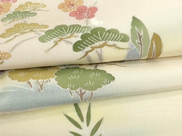 平和屋着物▽訪問着　単衣　友禅　作家物　風景文　暈し染め　正絹　逸品　DABJ6045sf