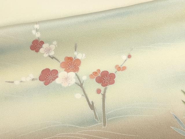 平和屋着物▽訪問着　単衣　友禅　作家物　風景文　暈し染め　正絹　逸品　DABJ6045sf