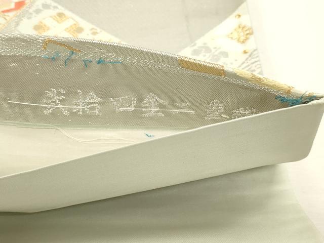 平和屋本店▼六通柄袋帯　色紙吉祥花文　弐拾四金二重箔　正絹　逸品　DABJ6050sf